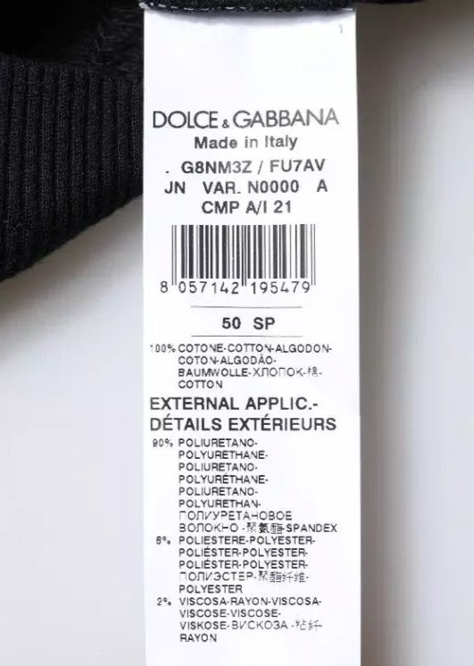 Dolce & Gabbana T-shirt girocollo senza maniche in cotone nero