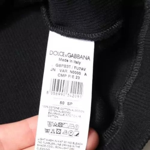 Dolce & Gabbana T-shirt girocollo senza maniche in cotone nero