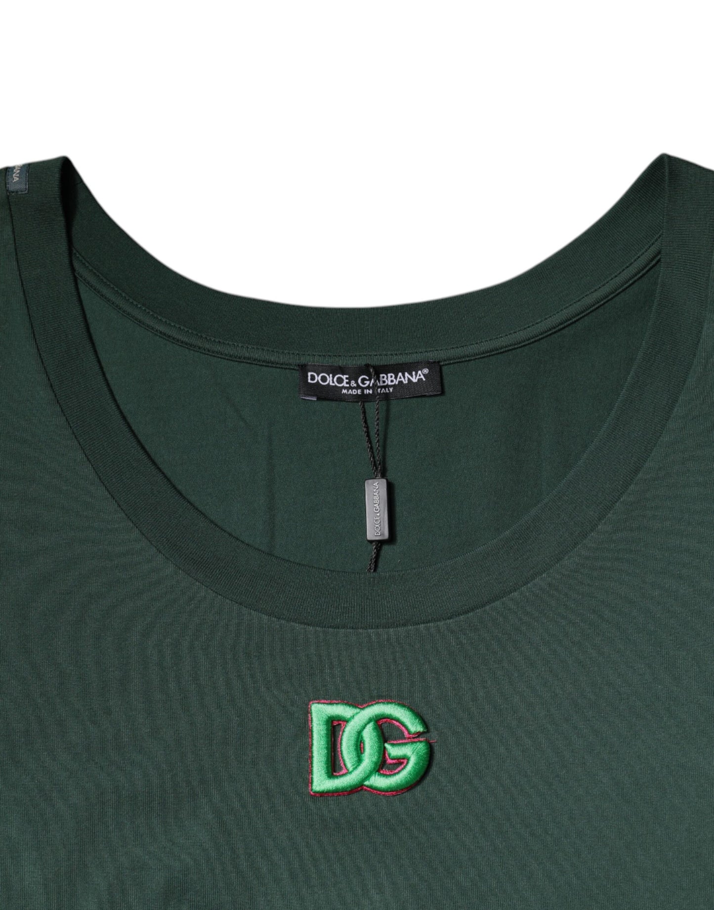 Dolce & Gabbana T-shirt senza maniche verde DG girocollo