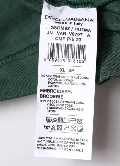 Dolce & Gabbana T-shirt senza maniche verde DG girocollo