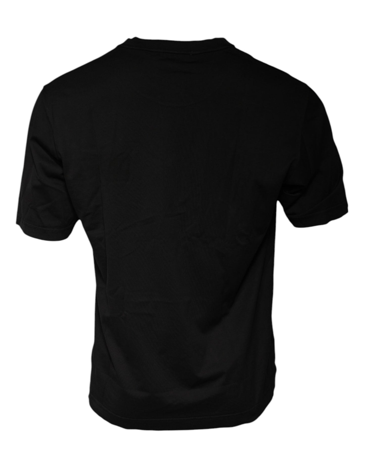 Dolce & Gabbana T-shirt girocollo in cotone nero a maniche corte