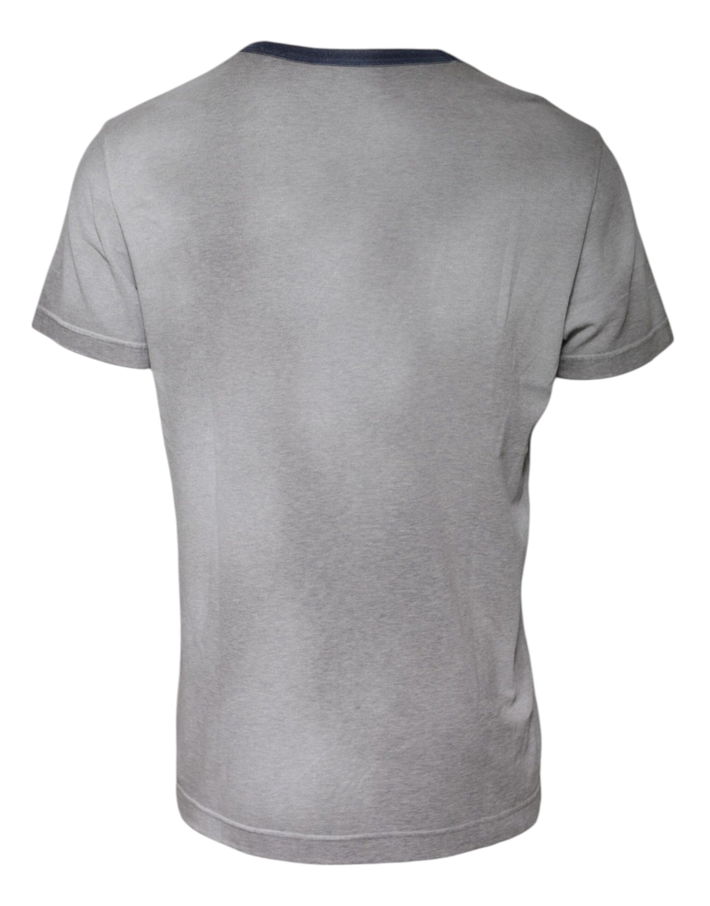 Dolce & Gabbana T-shirt girocollo in cotone con stampa logo grigio