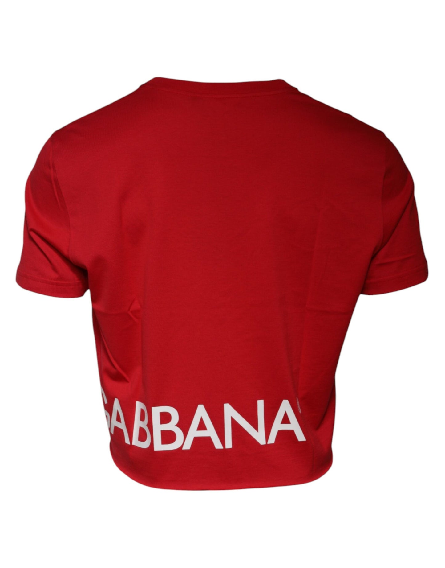 Dolce & Gabbana T-shirt girocollo corta con stampa logo rosso