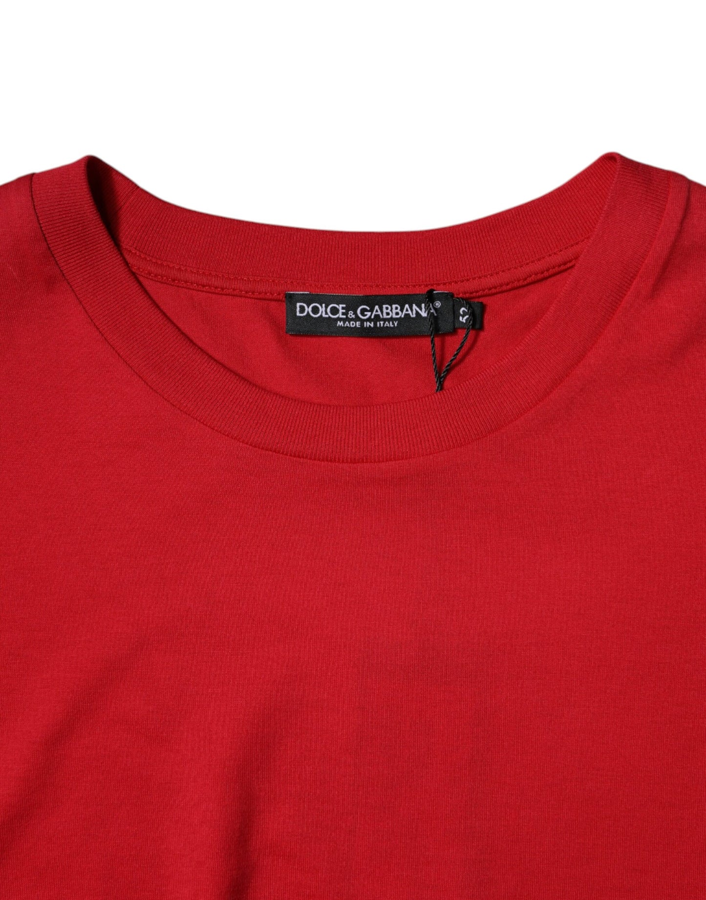 Dolce & Gabbana T-shirt girocollo corta con stampa logo rosso