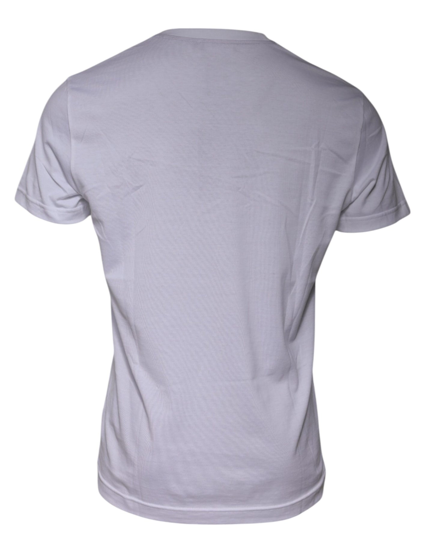 T-shirt girocollo in cotone bianco con stampa logo Dolce & Gabbana