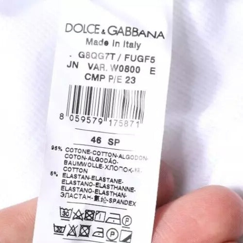 Dolce & Gabbana T-shirt bianca in cotone senza maniche con scollo quadrato