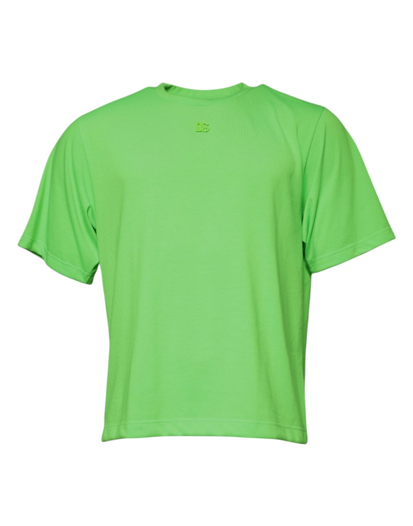 Dolce & Gabbana T-shirt girocollo in poliestere con logo verde