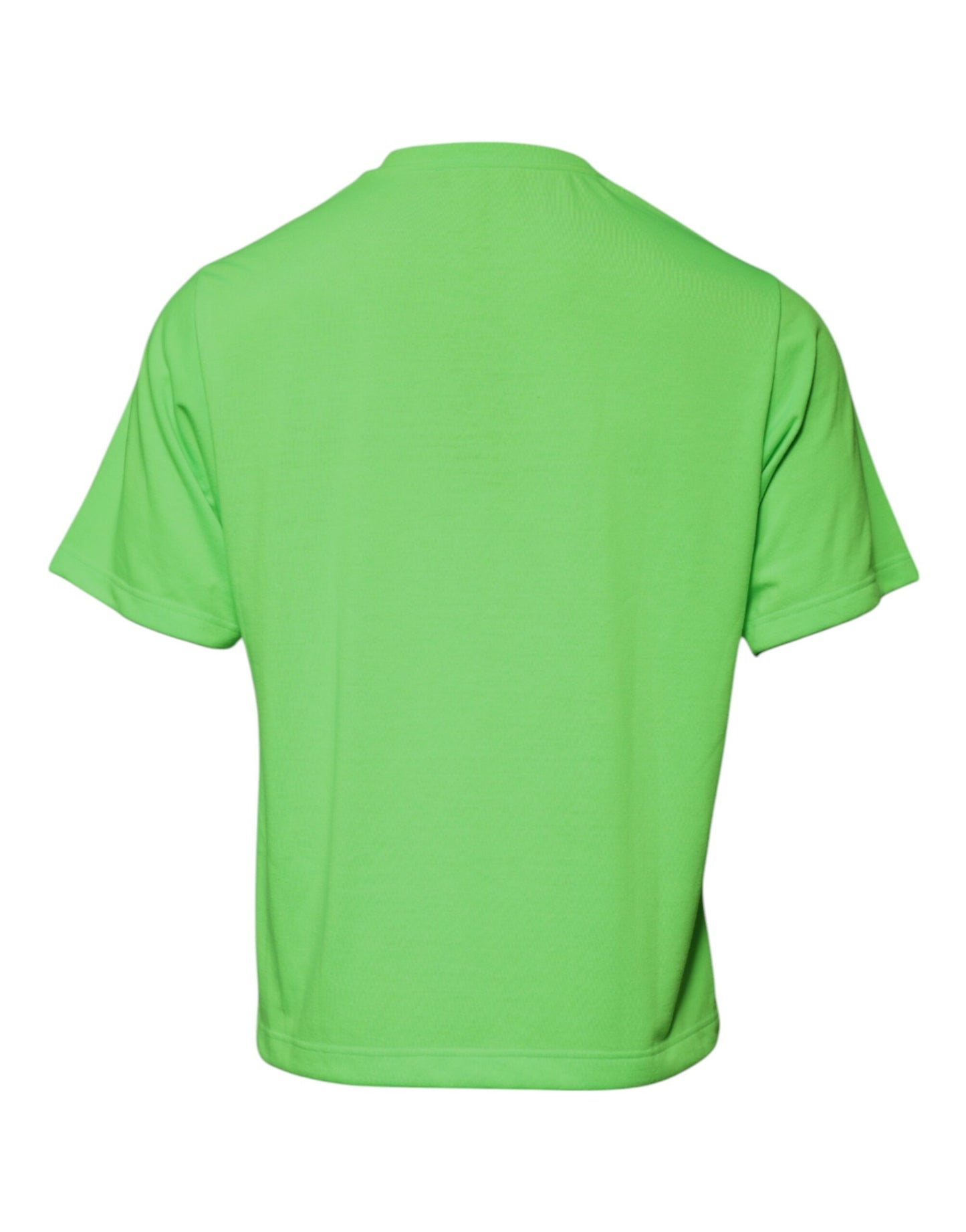 Dolce & Gabbana T-shirt girocollo in poliestere con logo verde