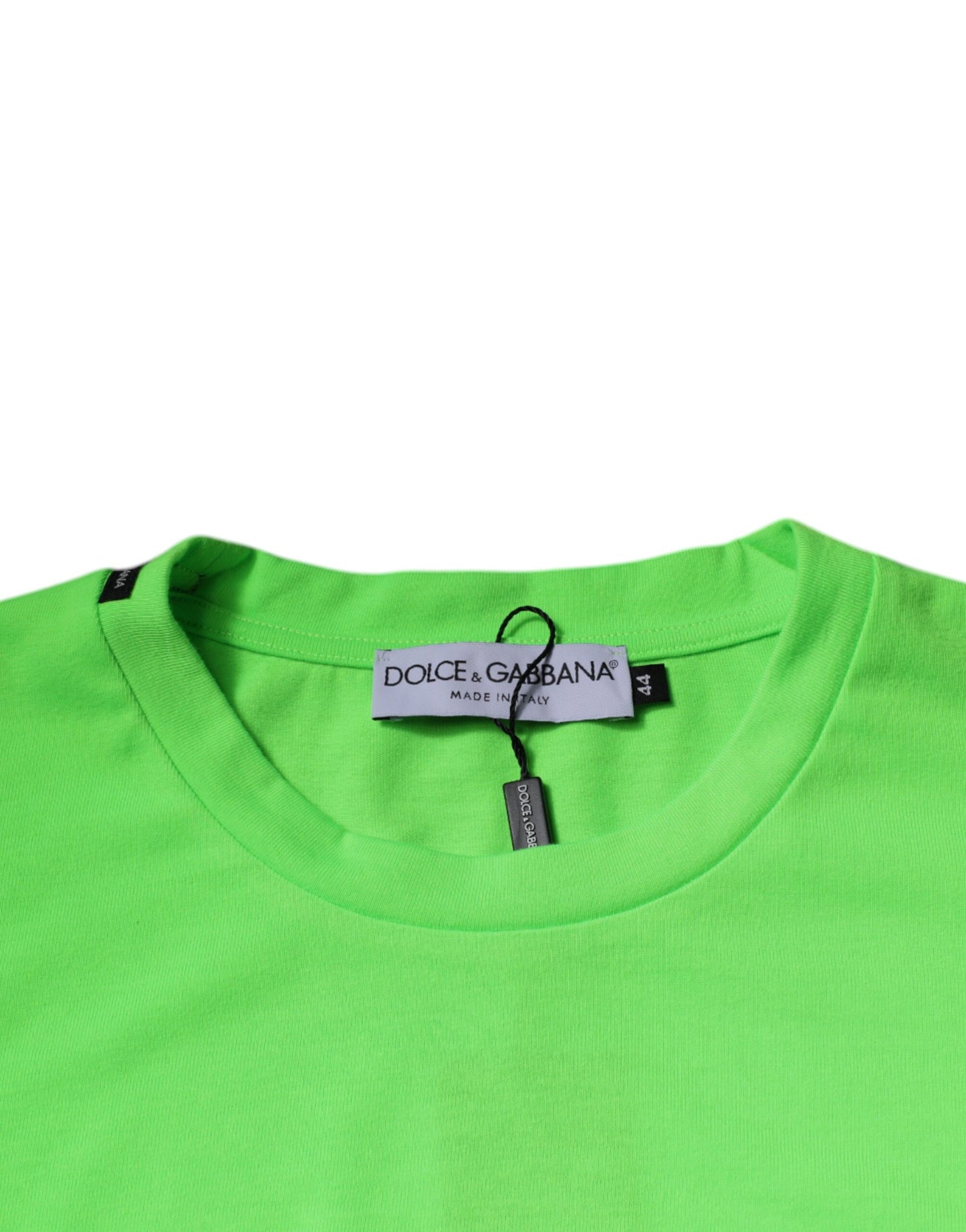 Dolce & Gabbana T-shirt girocollo in poliestere con logo verde