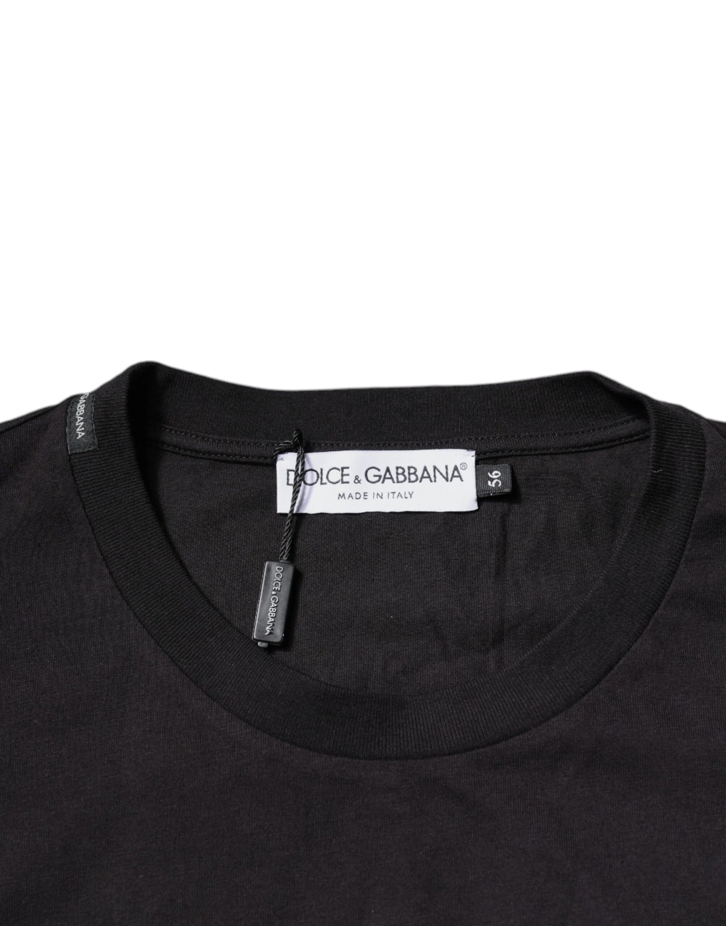 Dolce & Gabbana T-shirt girocollo in cotone con stampa logo nero