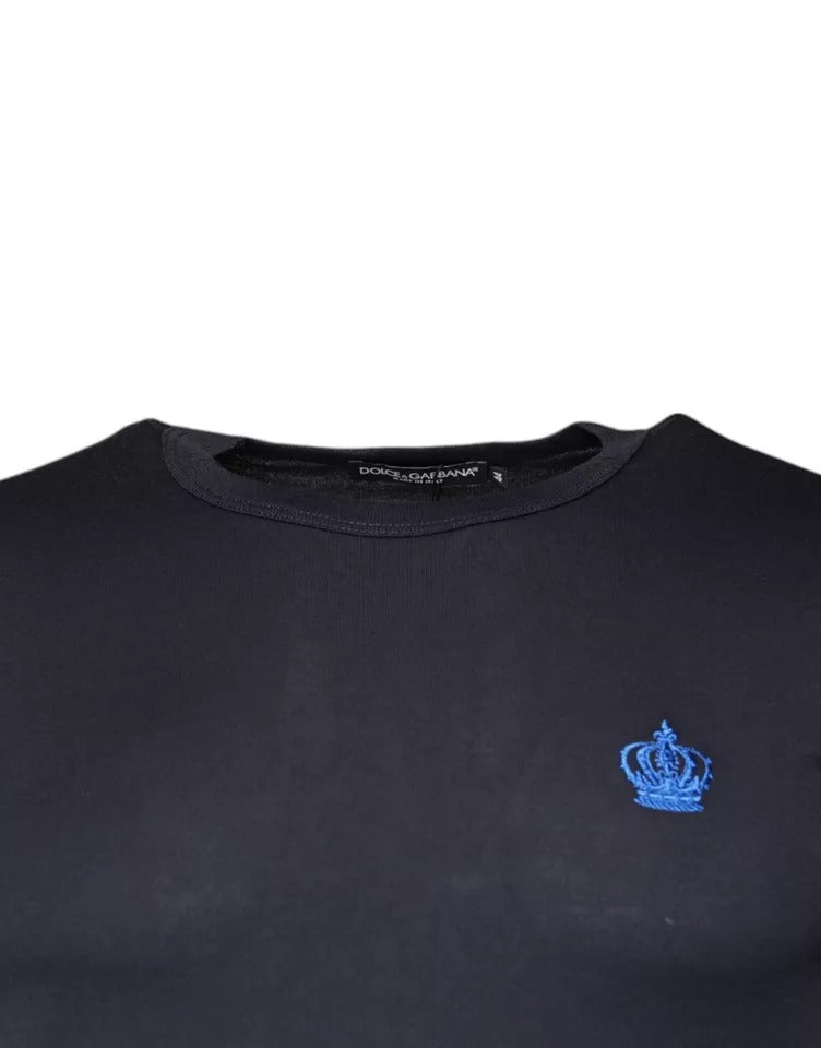Dolce & Gabbana Blue Crown Girocollo Maniche Corte T-shirt