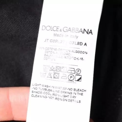 Dolce & Gabbana Blue Crown Girocollo Maniche Corte T-shirt