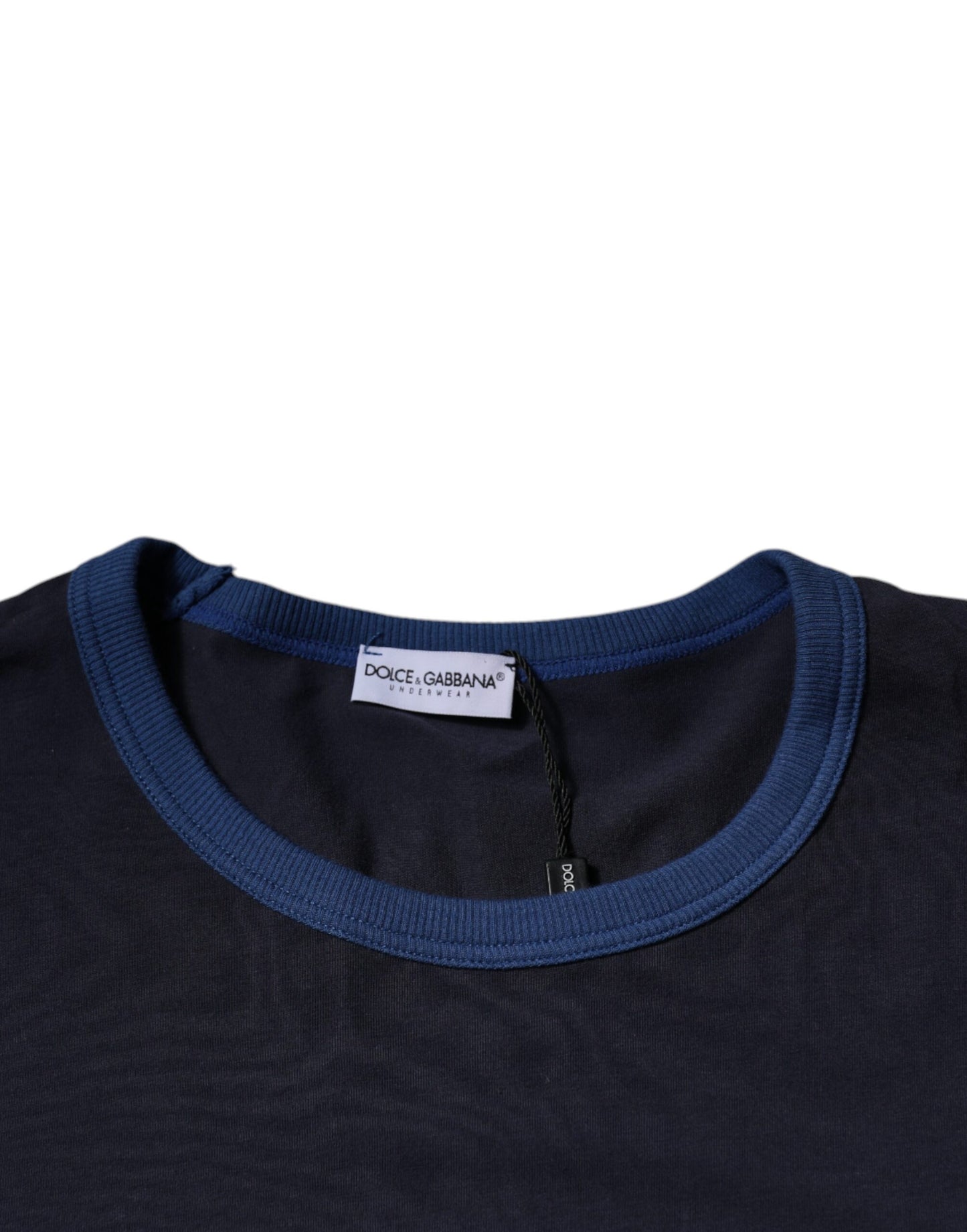 Dolce & Gabbana T-shirt intima girocollo elasticizzata in cotone blu