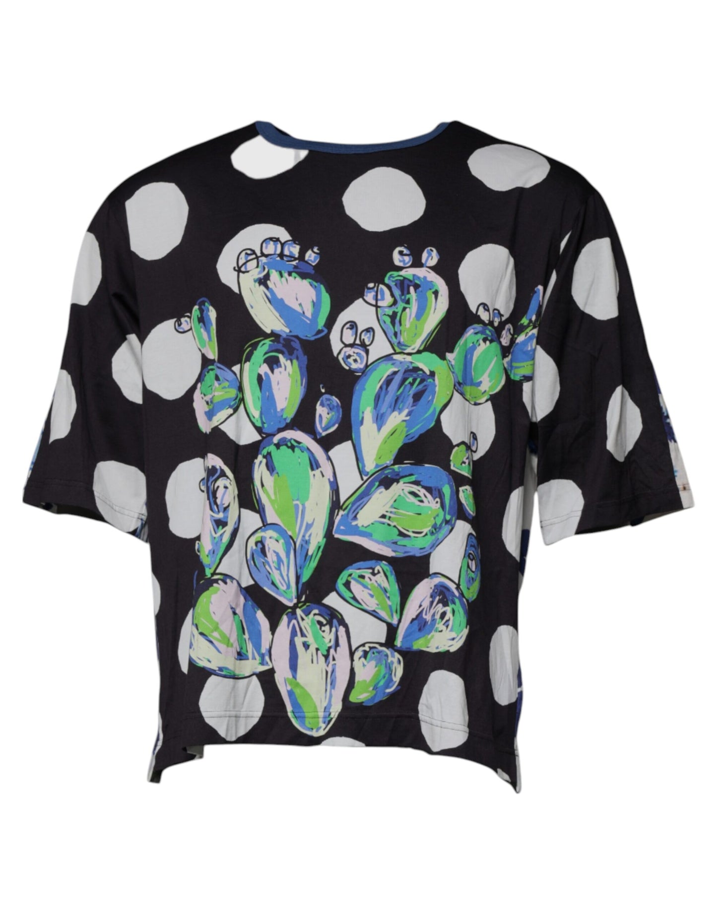 Dolce & Gabbana T-shirt girocollo in cotone stampato bianco e nero