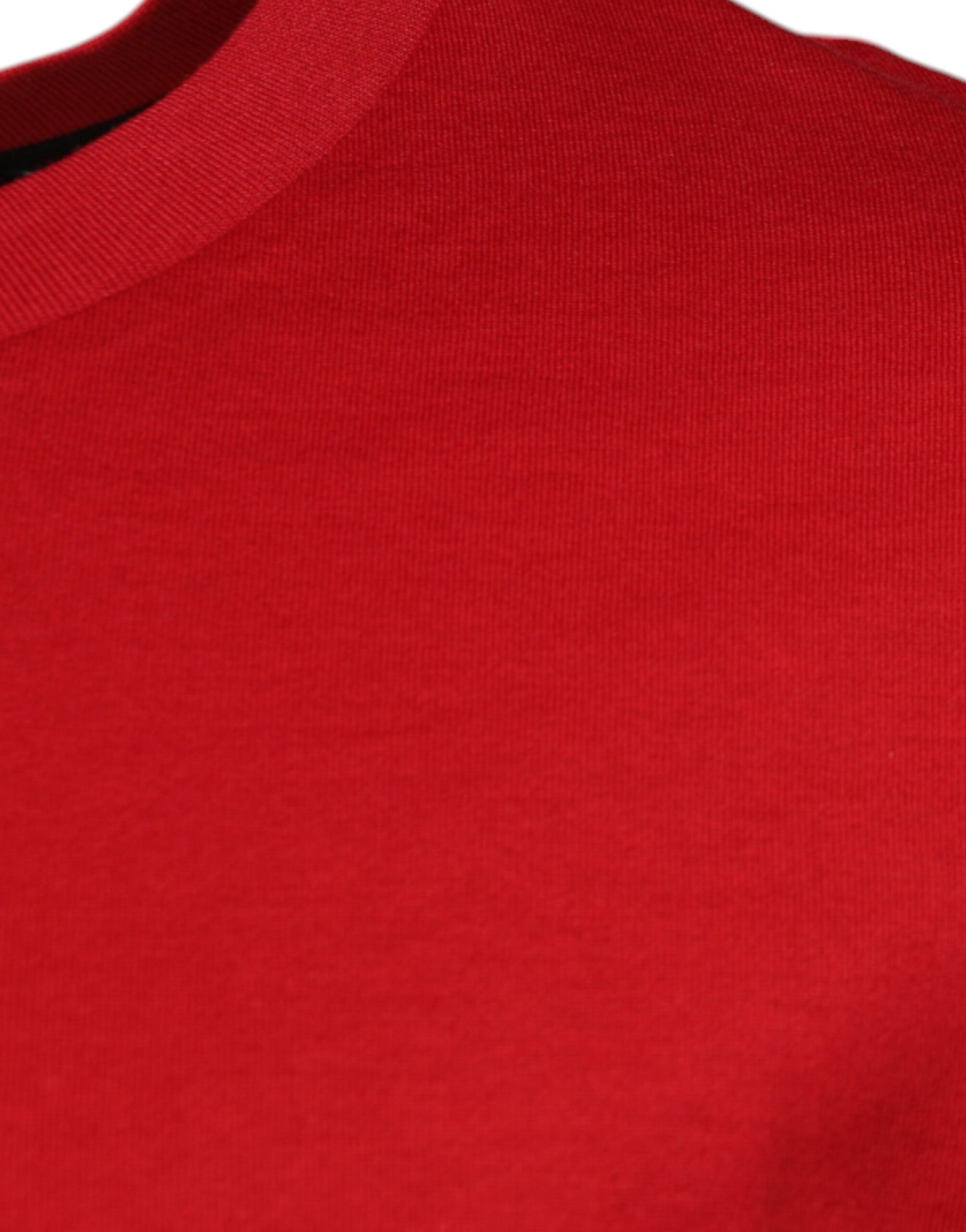 T-shirt girocollo in cotone con stampa logo rosso di Dolce & Gabbana