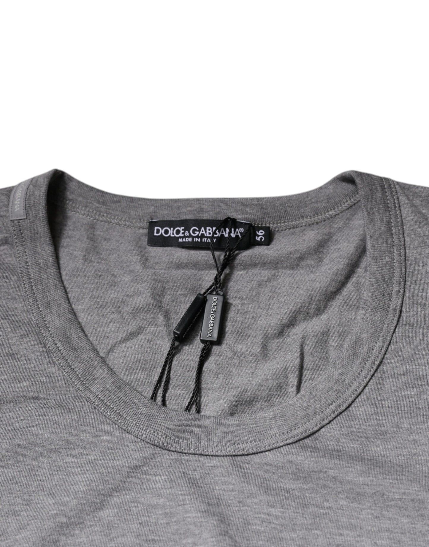 Dolce & Gabbana T-shirt girocollo a maniche corte in cotone grigio