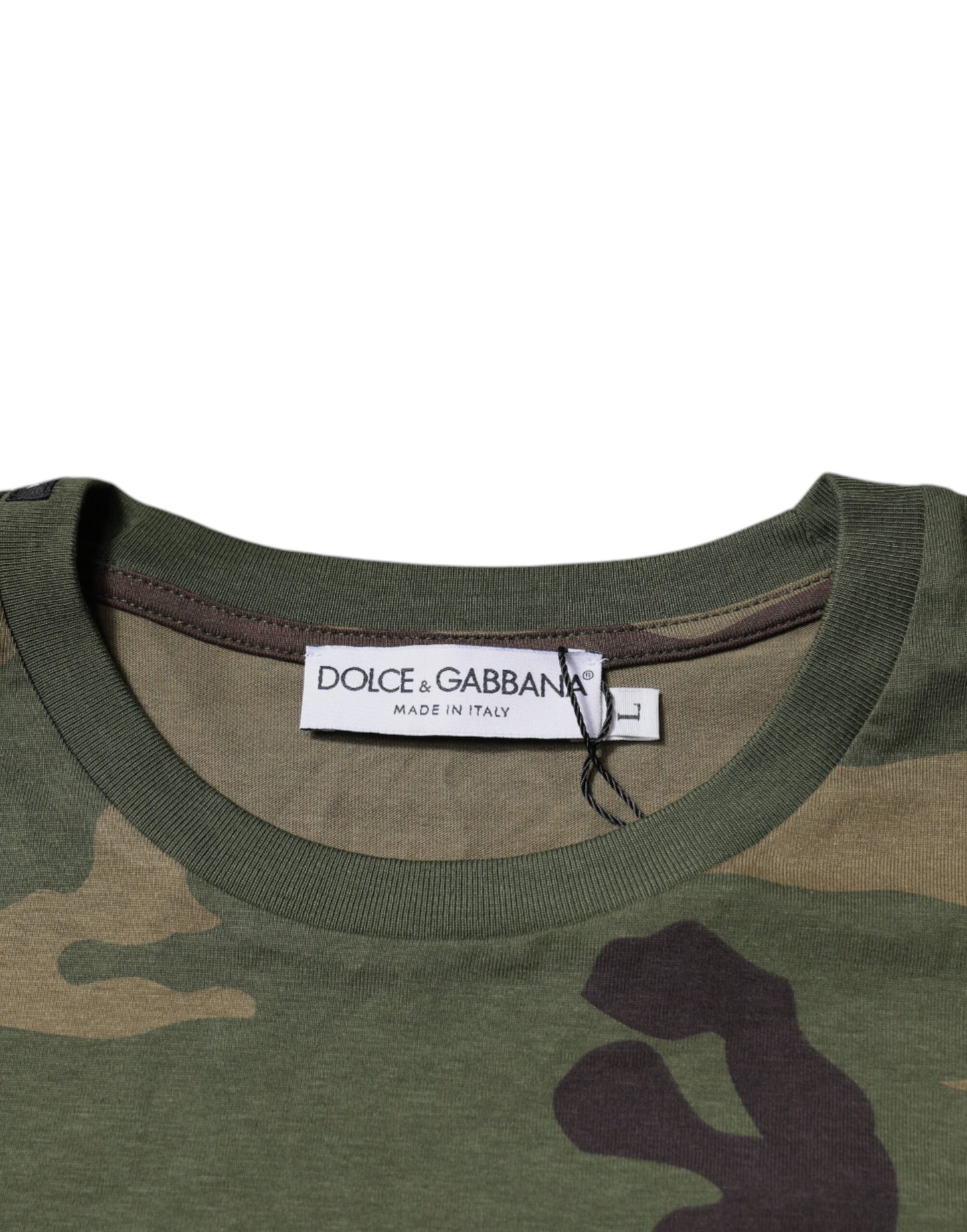 Dolce & Gabbana T-shirt girocollo in cotone mimetico multicolore