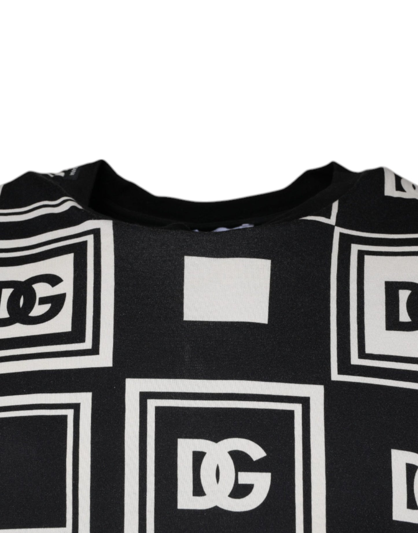 Dolce & Gabbana T-shirt girocollo in cotone con monogramma e logo nero