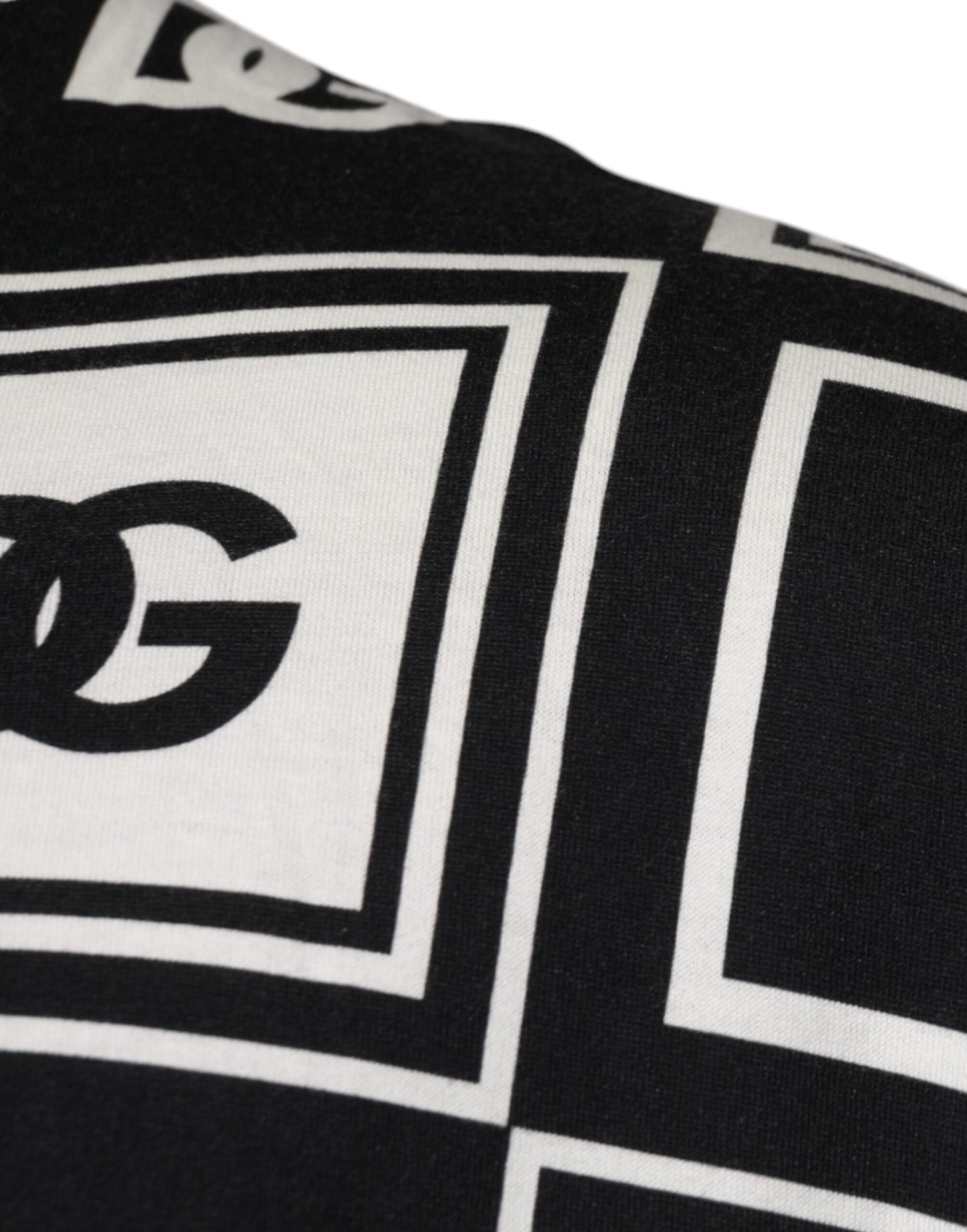 Dolce & Gabbana T-shirt girocollo in cotone con monogramma e logo nero