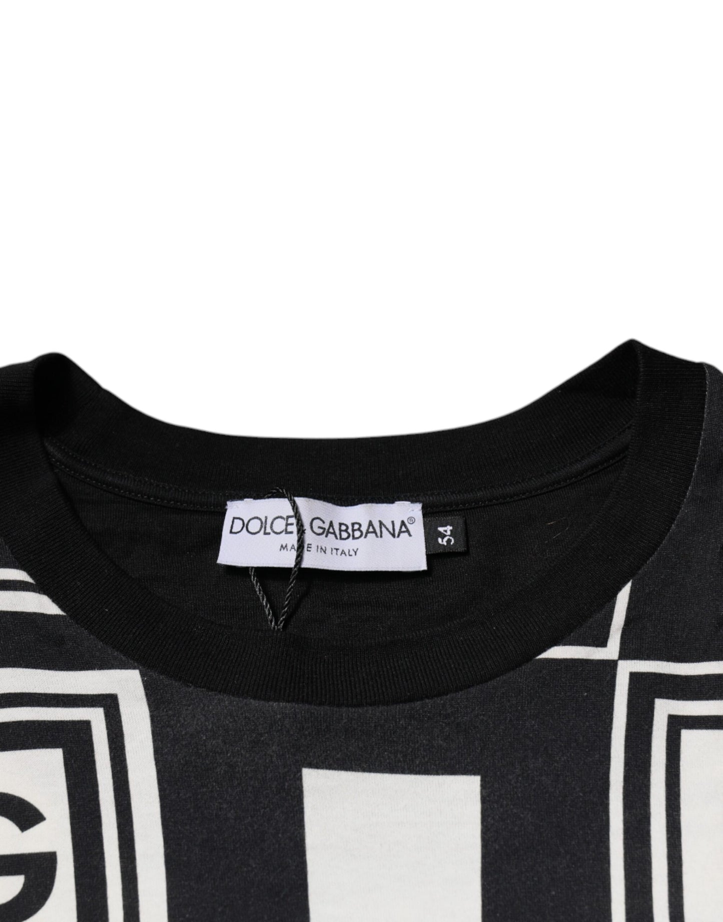 Dolce & Gabbana T-shirt girocollo in cotone con monogramma e logo nero