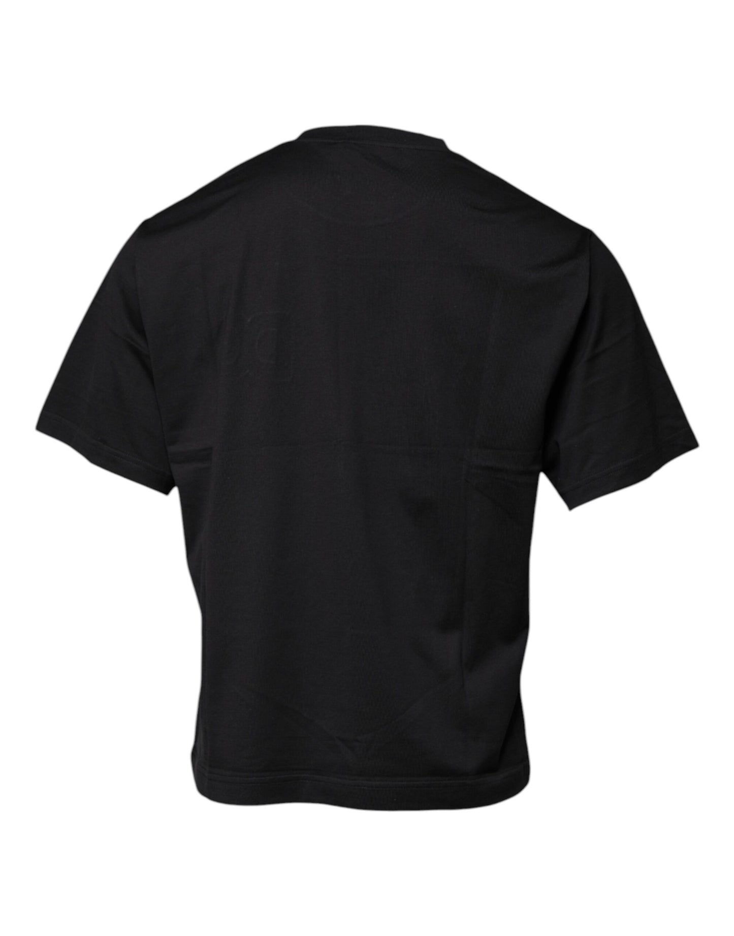 Dolce & Gabbana T-shirt girocollo in cotone con stampa logo DG nera