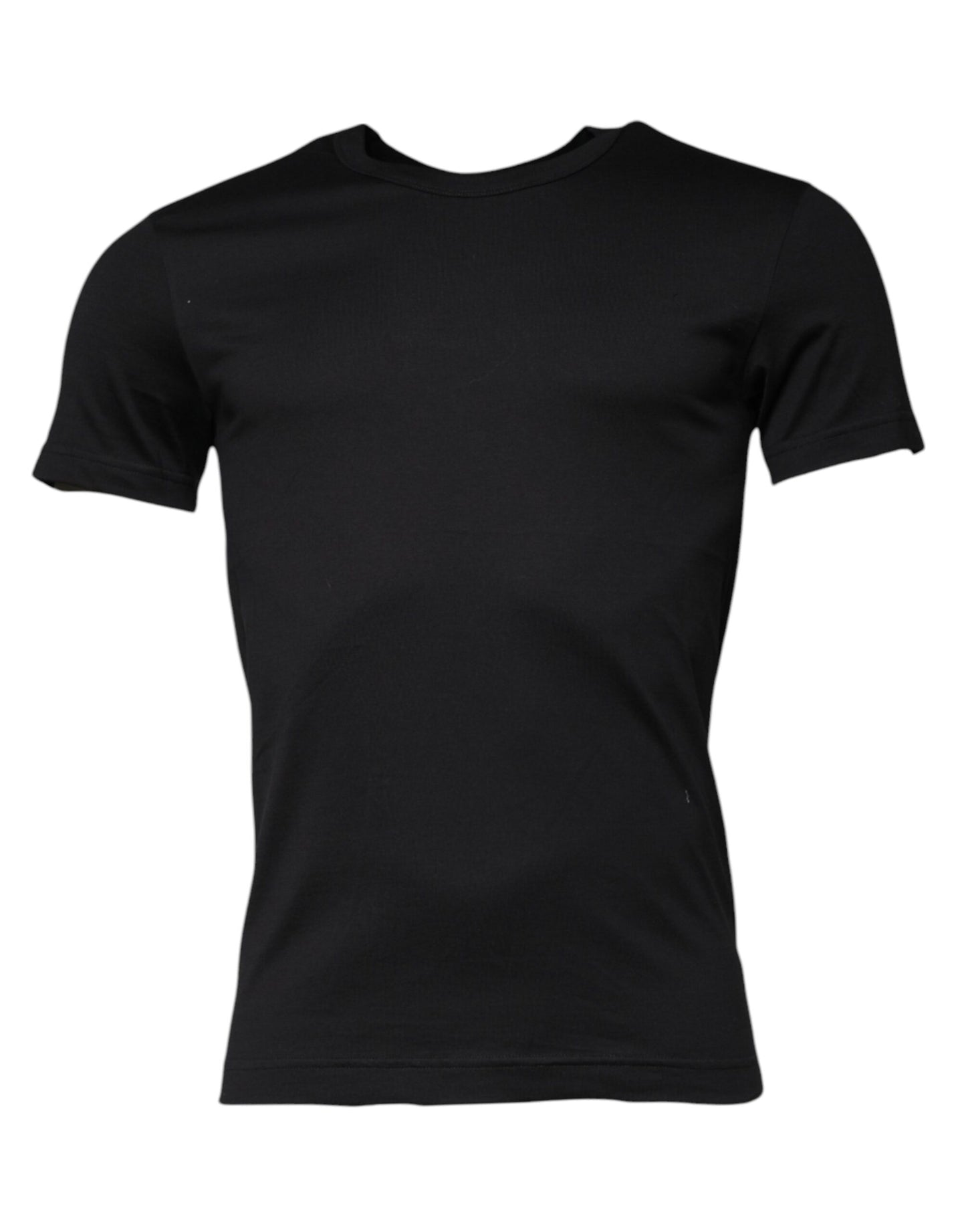 Dolce & Gabbana T-shirt girocollo in cotone nero a maniche corte