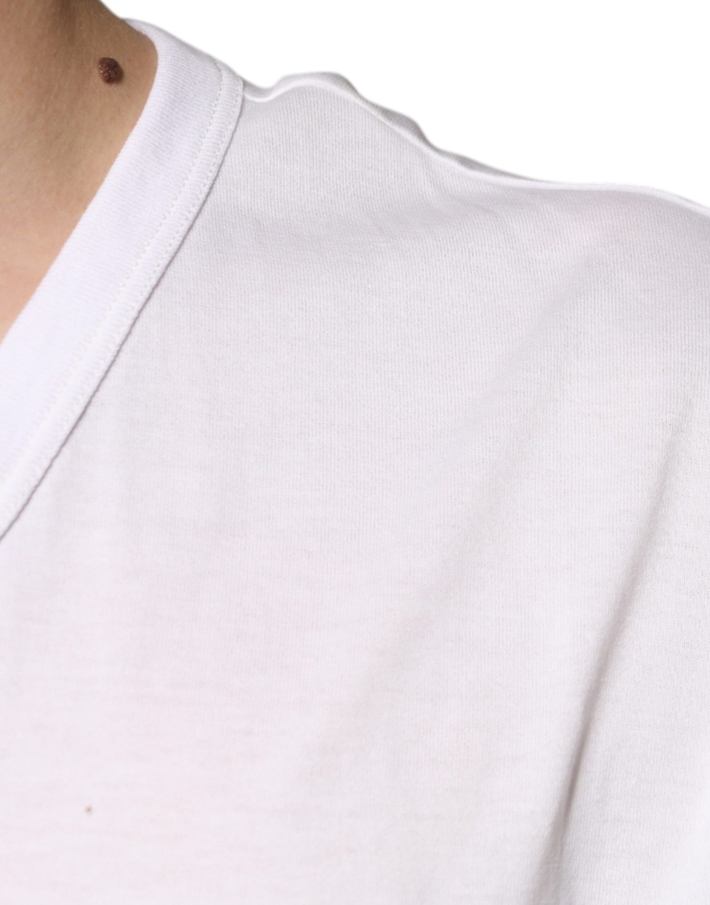 Dolce & Gabbana T-shirt a maniche corte con scollo a V e logo bianco