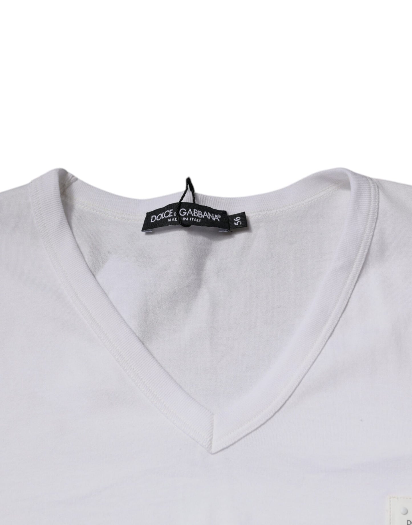 Dolce & Gabbana T-shirt a maniche corte con scollo a V e logo bianco