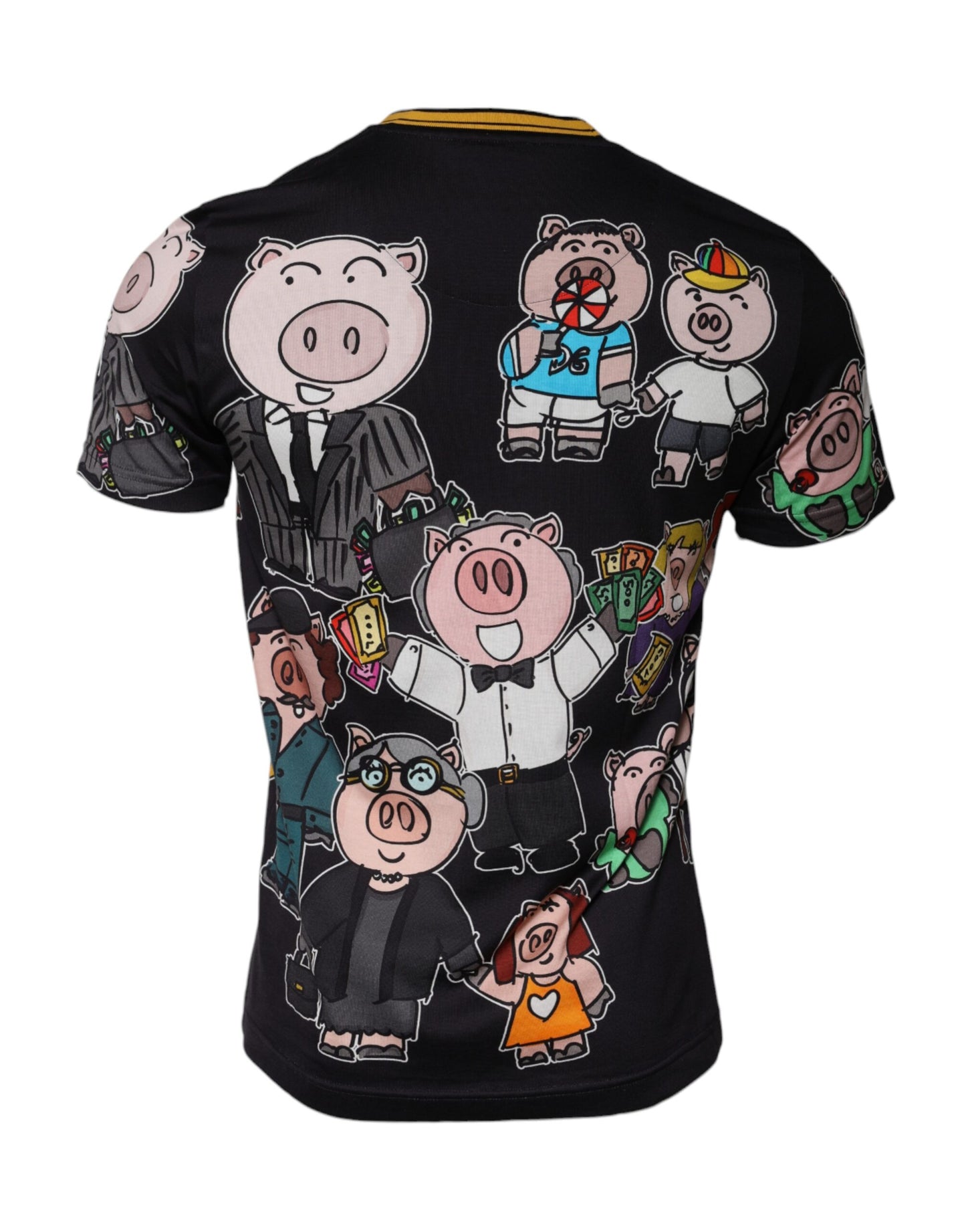 Dolce & Gabbana Nero 2019 Anno del Maiale T-shirt girocollo