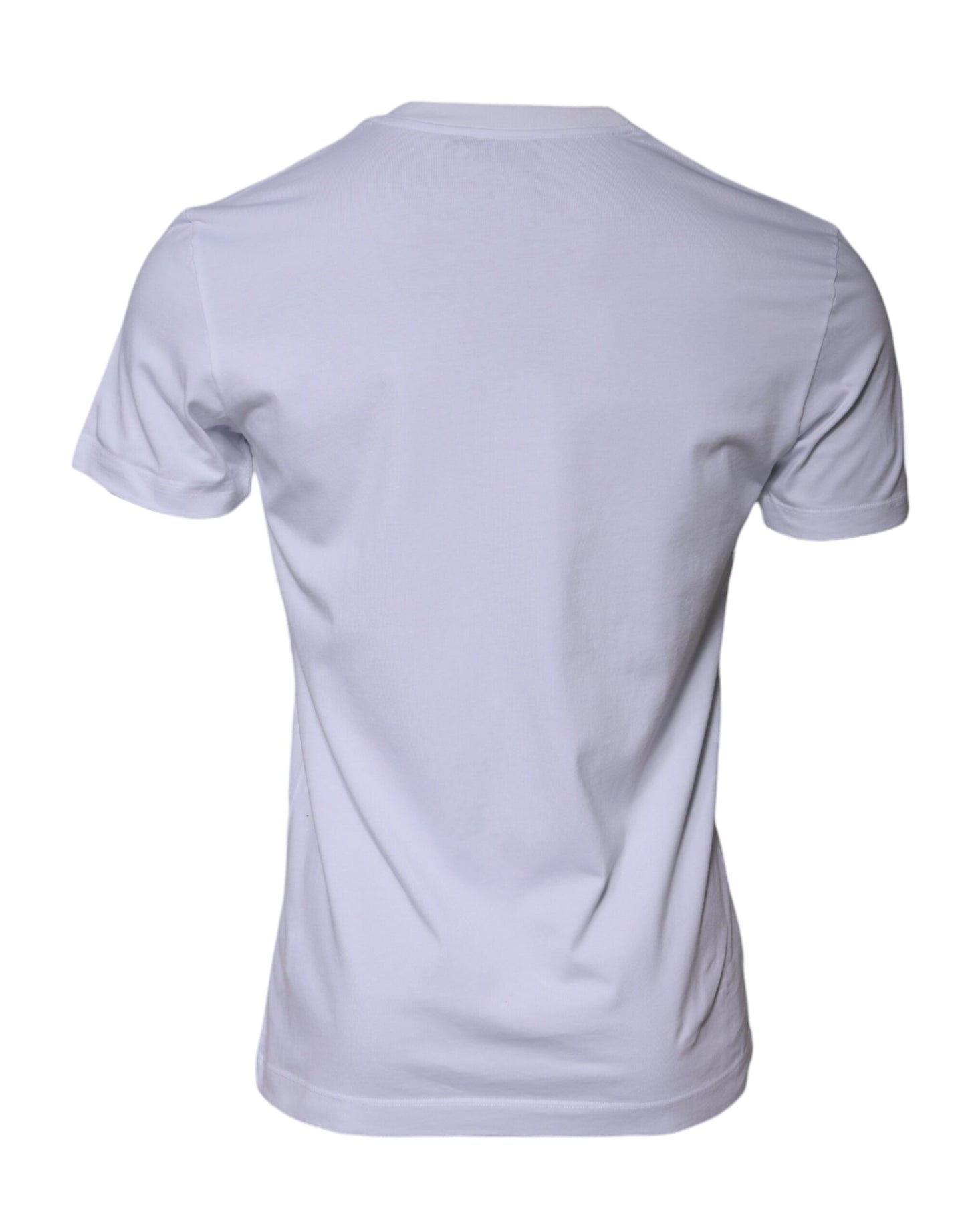 T-shirt girocollo in cotone bianco con stampa logo Dolce & Gabbana