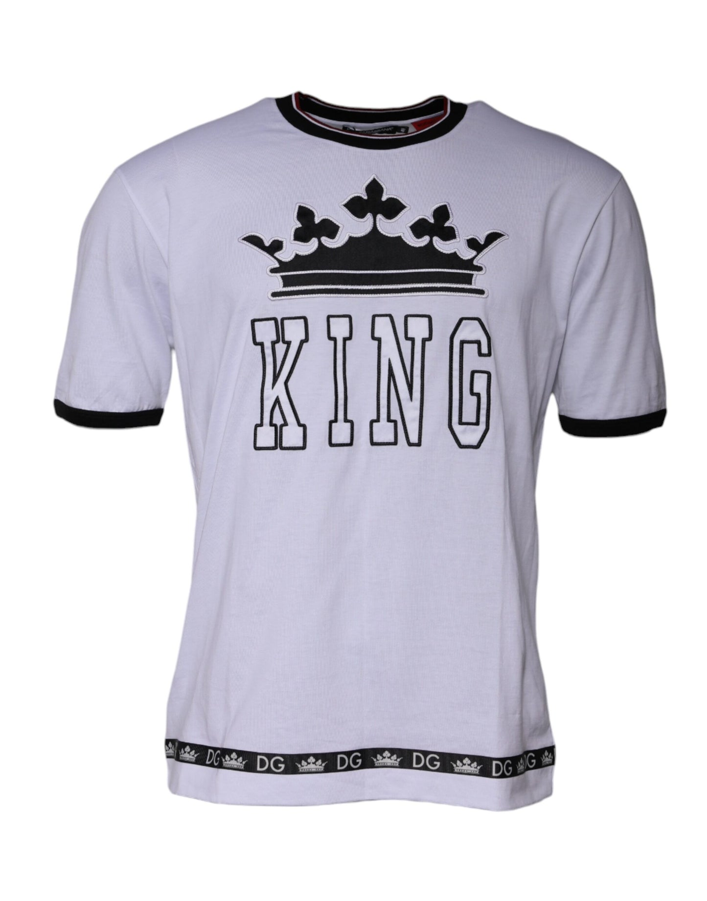 Dolce & Gabbana T-shirt girocollo a maniche corte in jersey bianco