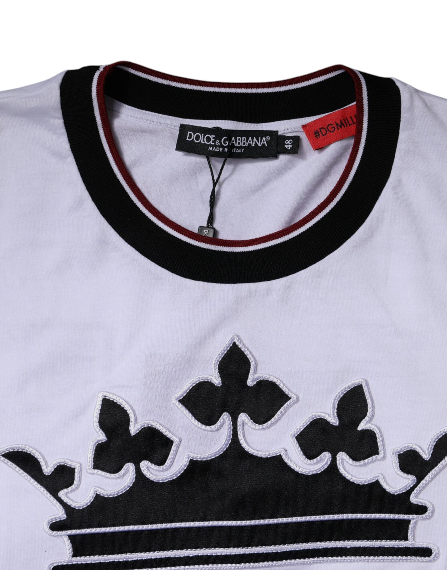 Dolce & Gabbana T-shirt girocollo a maniche corte in jersey bianco