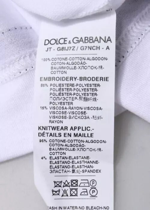 Dolce & Gabbana T-shirt girocollo a maniche corte in jersey bianco