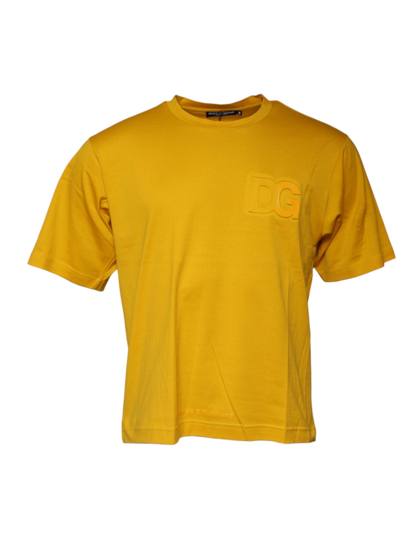 Dolce & Gabbana T-shirt girocollo a maniche corte con logo giallo scuro