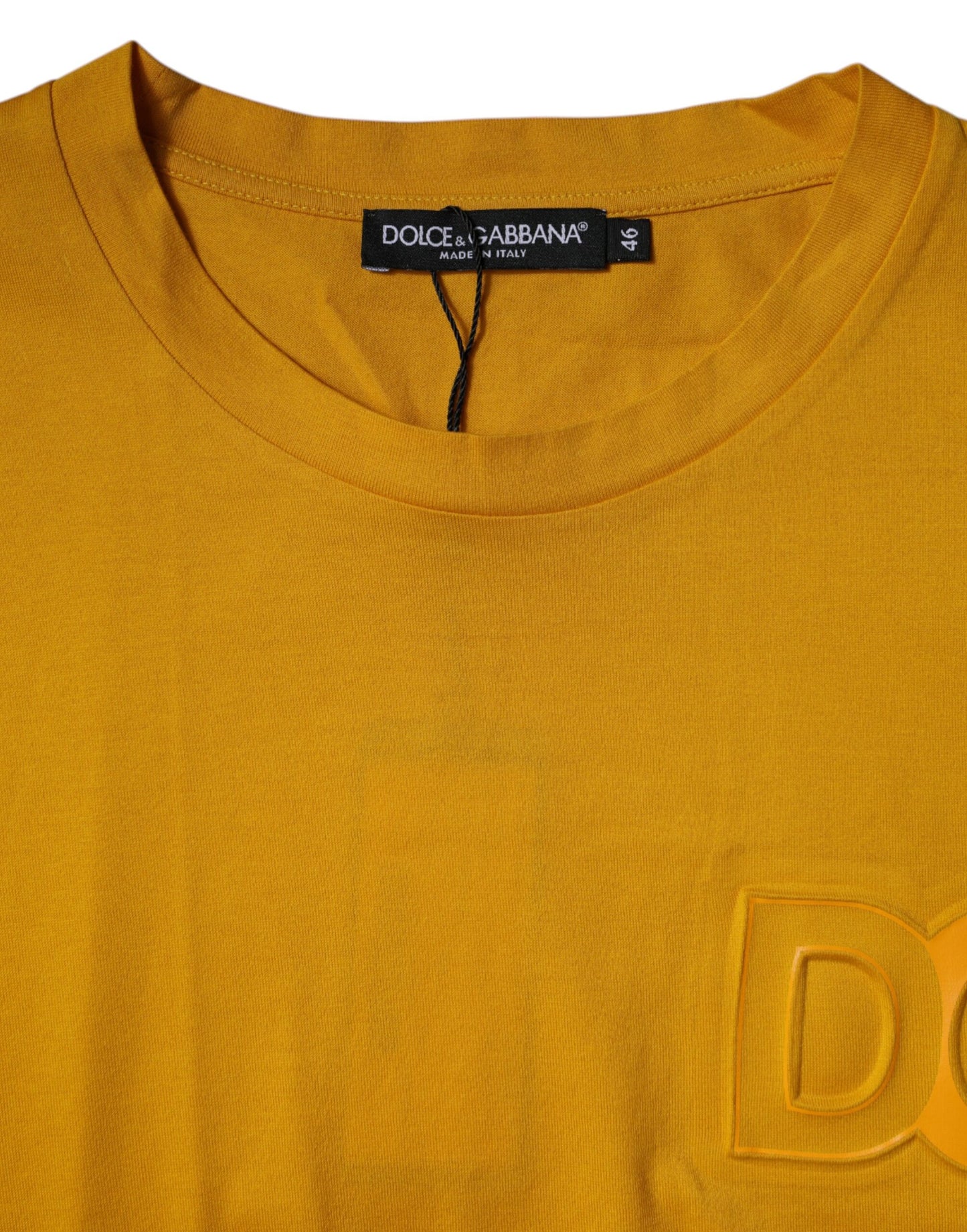 Dolce & Gabbana T-shirt girocollo a maniche corte con logo giallo scuro