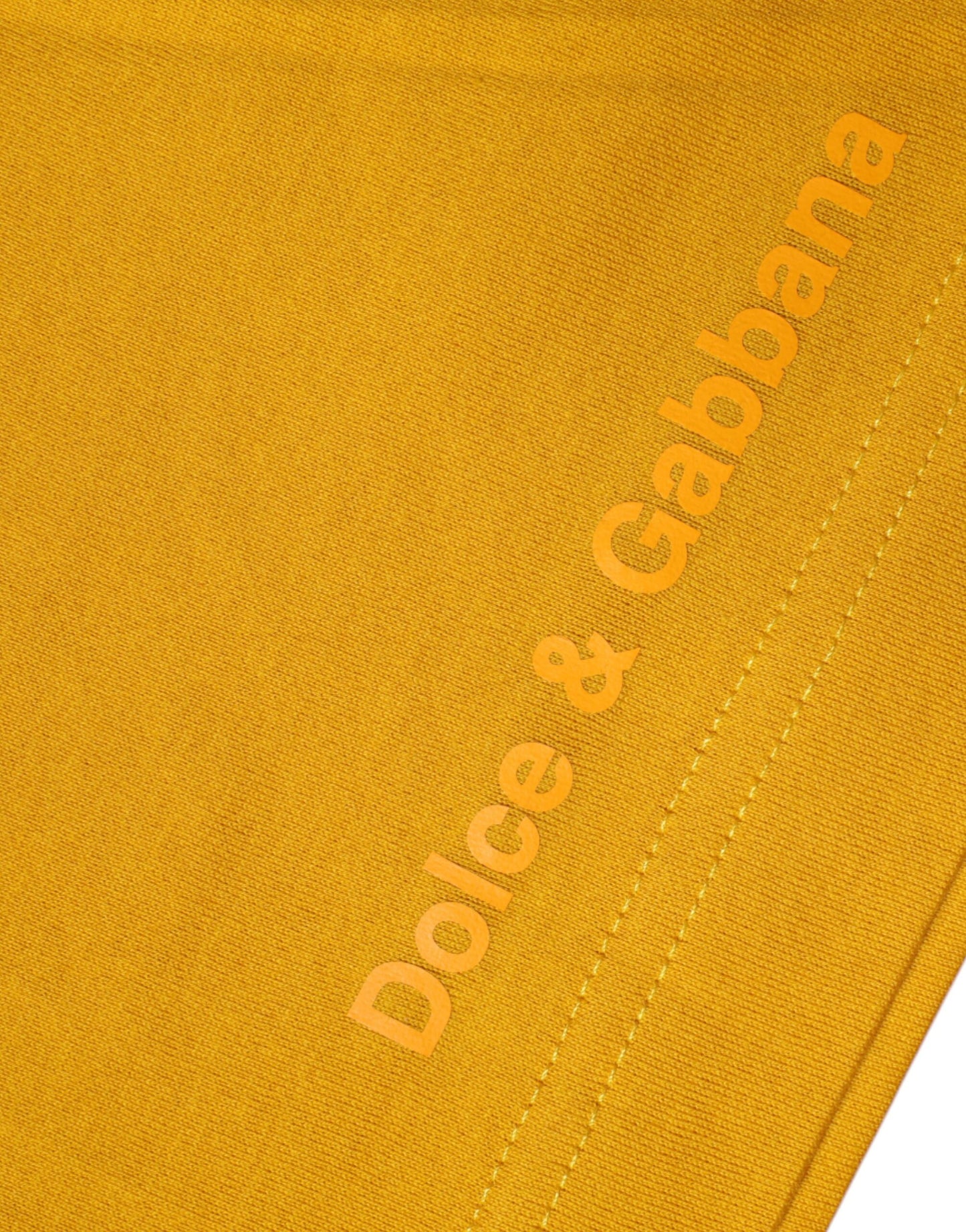 Dolce & Gabbana T-shirt girocollo a maniche corte con logo giallo scuro