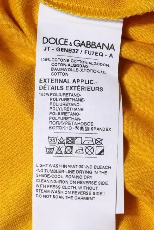 Dolce & Gabbana T-shirt girocollo a maniche corte con logo giallo scuro