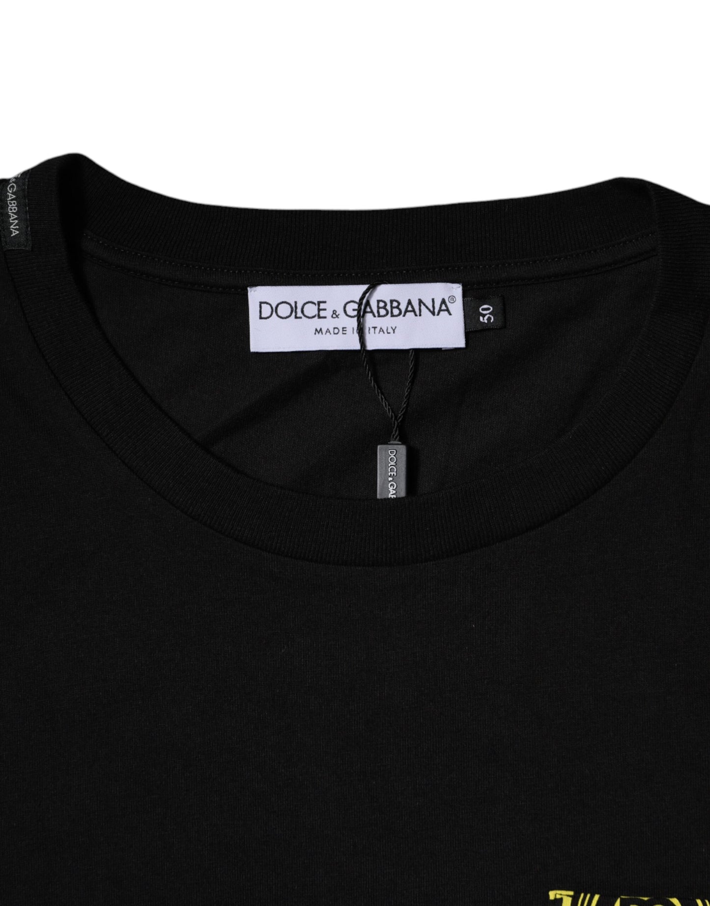 Dolce & Gabbana T-shirt a maniche corte in cotone con stampa logo nero