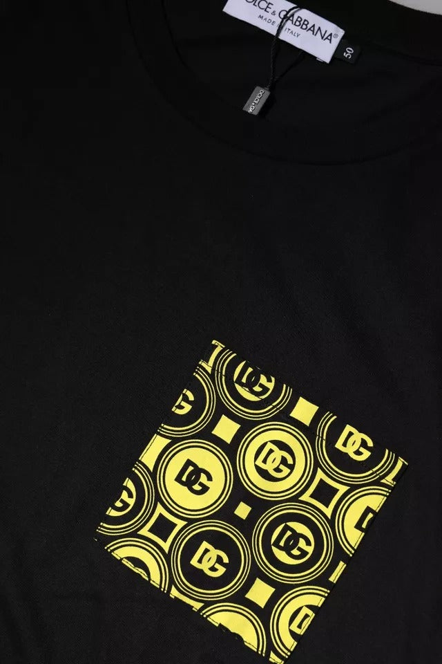 Dolce & Gabbana T-shirt a maniche corte in cotone con stampa logo nero