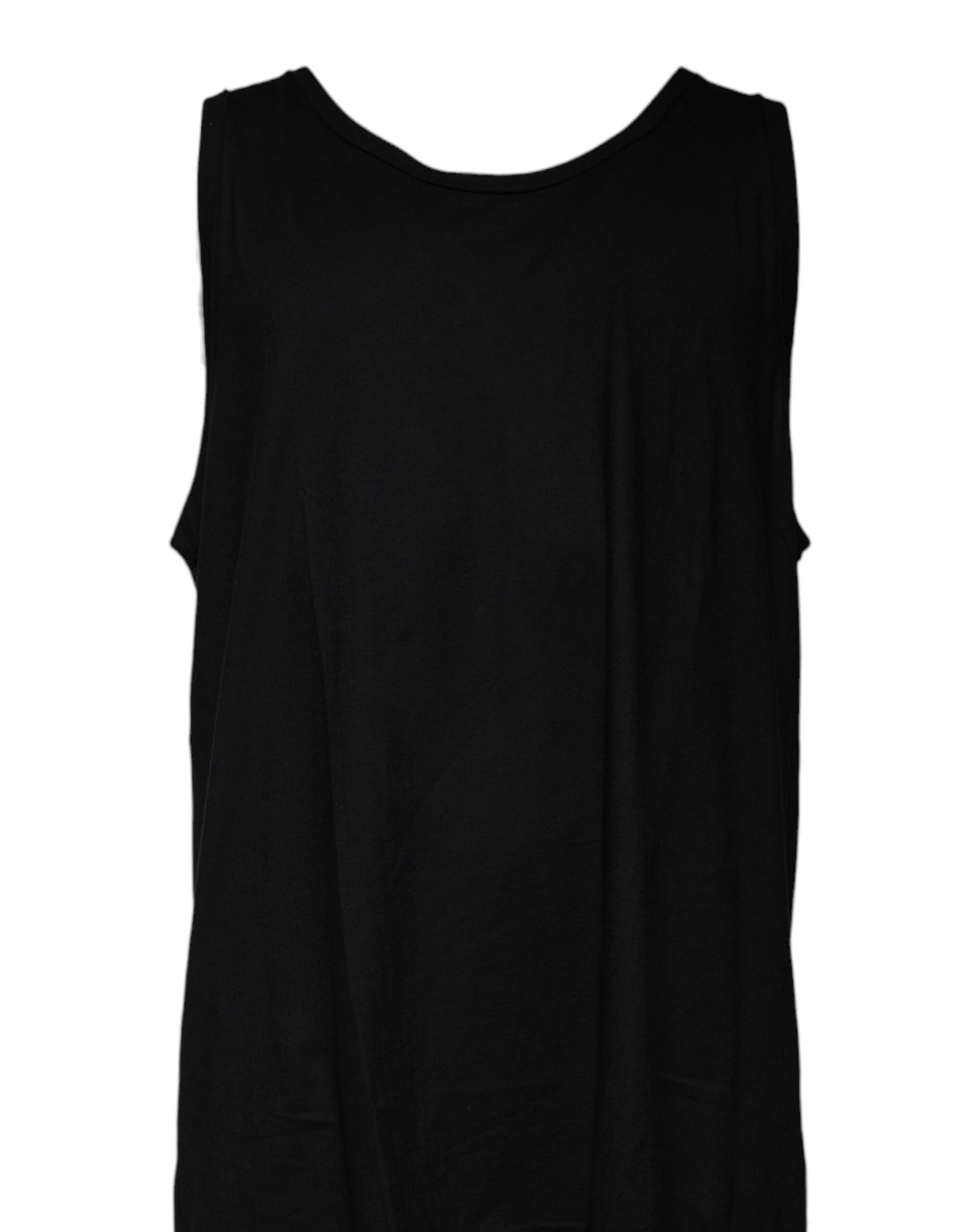 Dolce & Gabbana T-shirt girocollo senza maniche in cotone nero