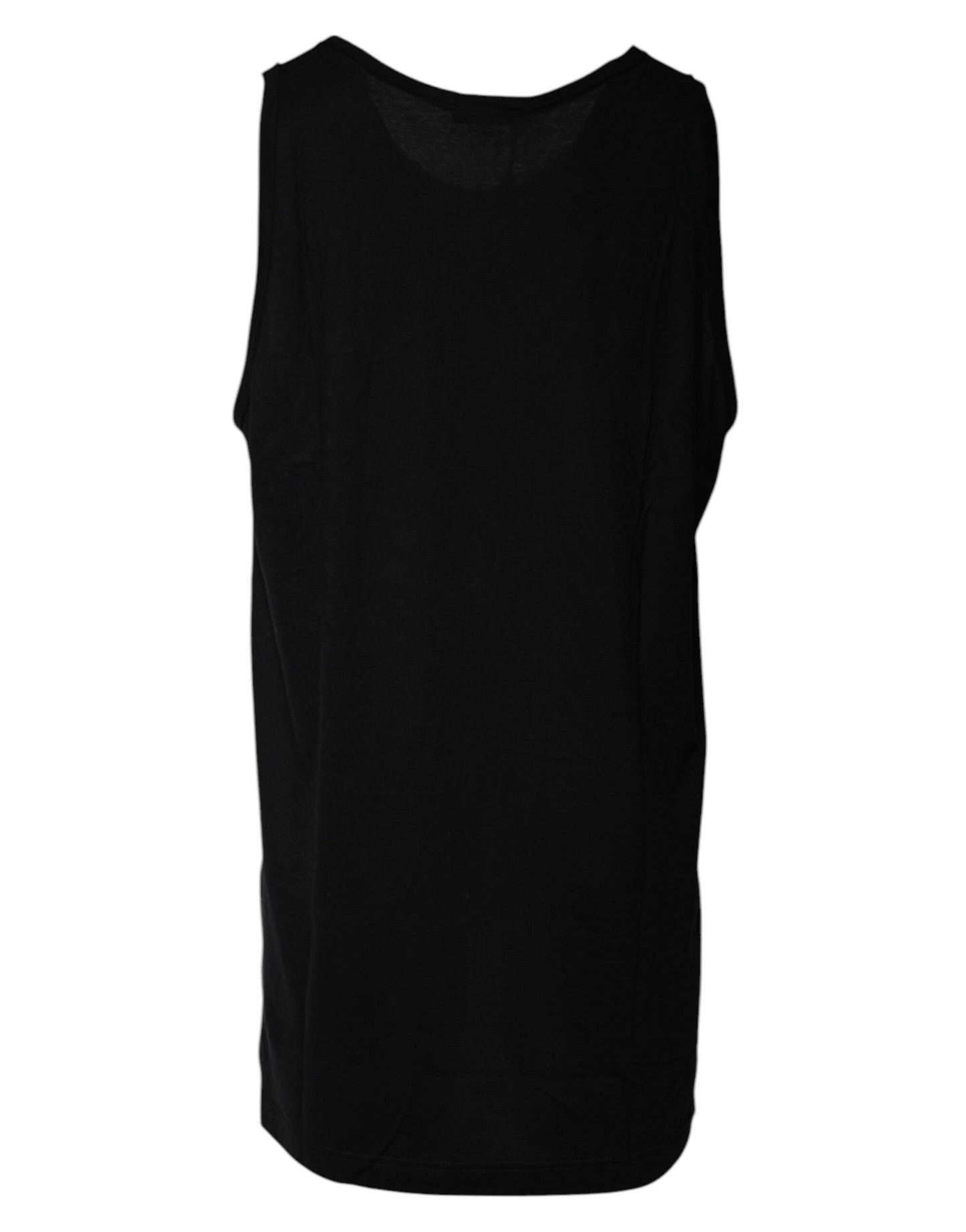 Dolce & Gabbana T-shirt girocollo senza maniche in cotone nero