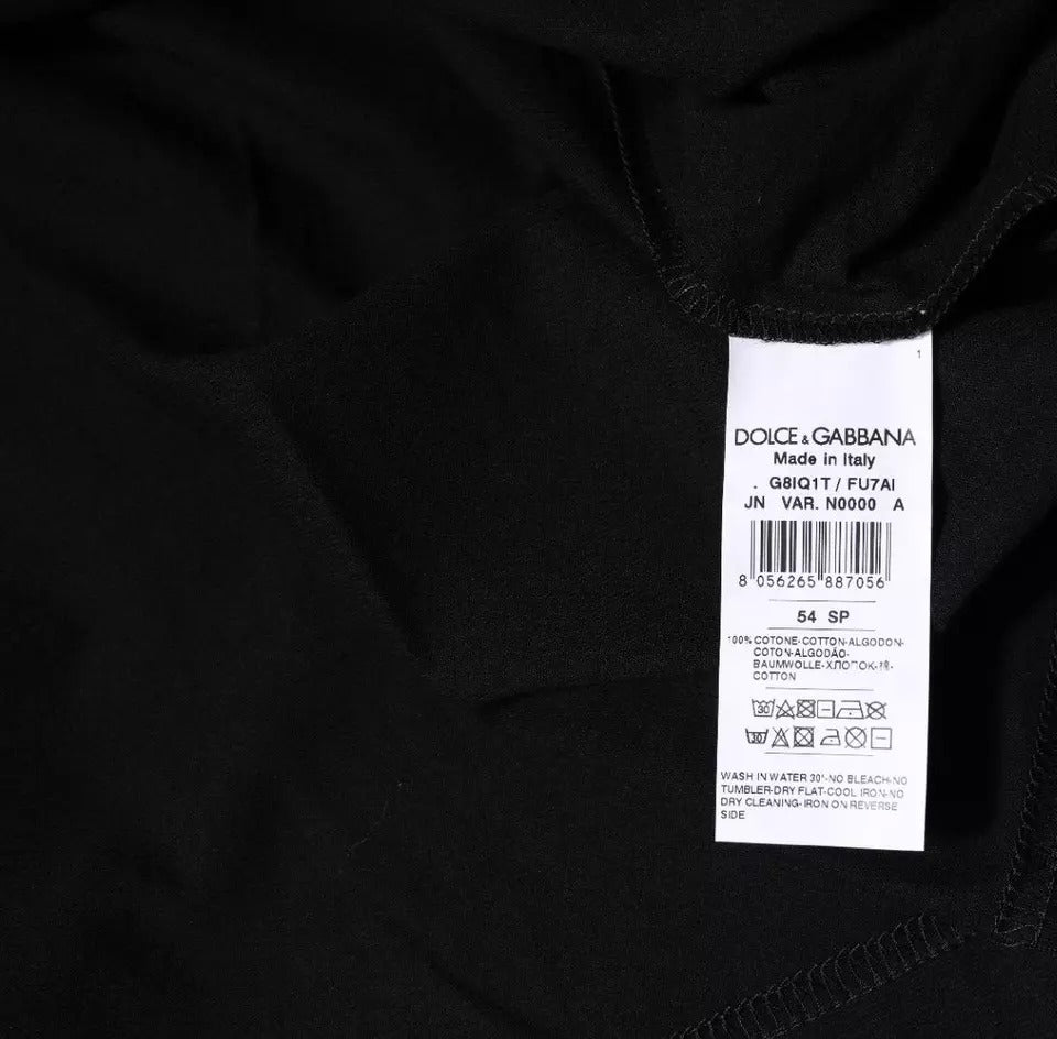 Dolce & Gabbana T-shirt girocollo senza maniche in cotone nero