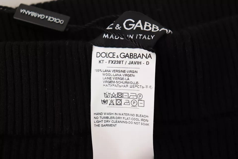 Dolce & Gabbana Pantaloni elasticizzati a vita alta neri