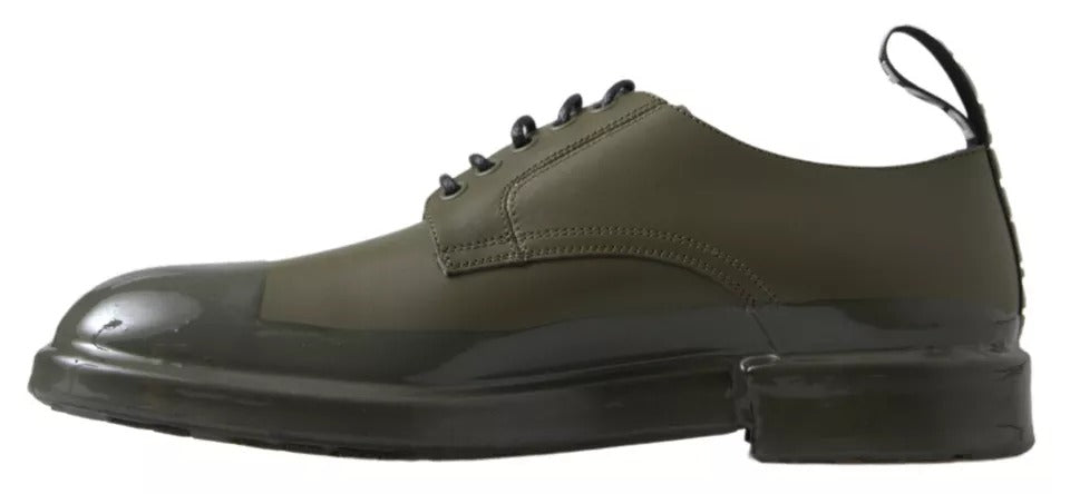 Dolce & Gabbana Scarpe eleganti in pelle verde con suola in gomma