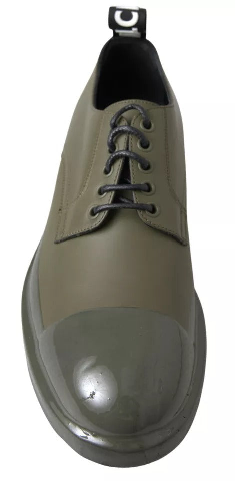 Dolce & Gabbana Scarpe eleganti in pelle verde con suola in gomma