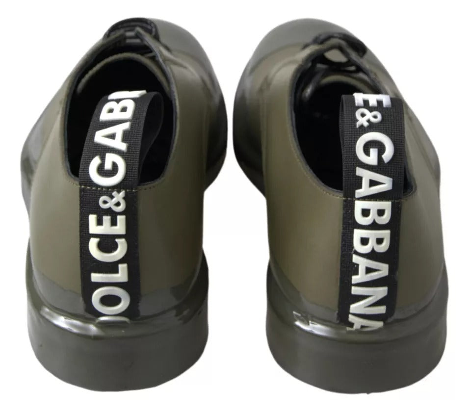 Dolce & Gabbana Scarpe eleganti in pelle verde con suola in gomma