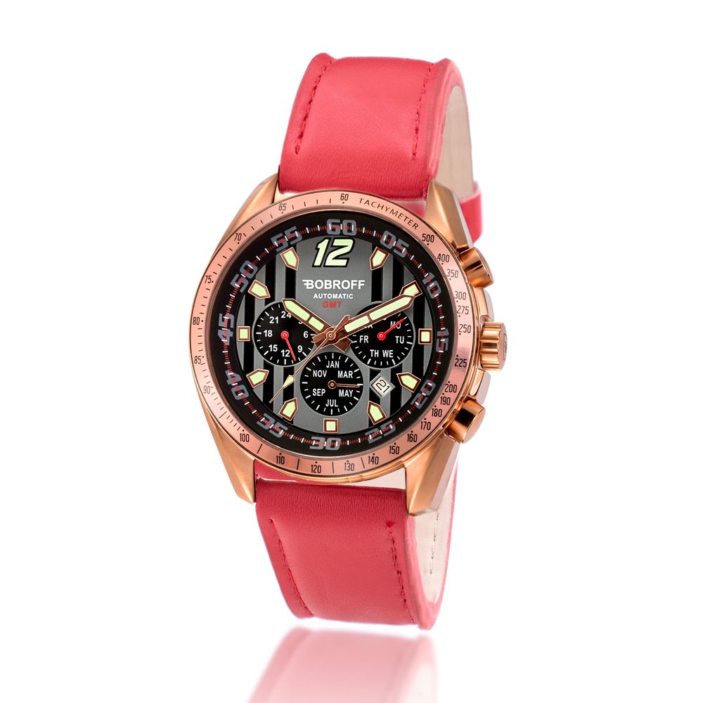 Orologio Bobroff in pelle rossa
