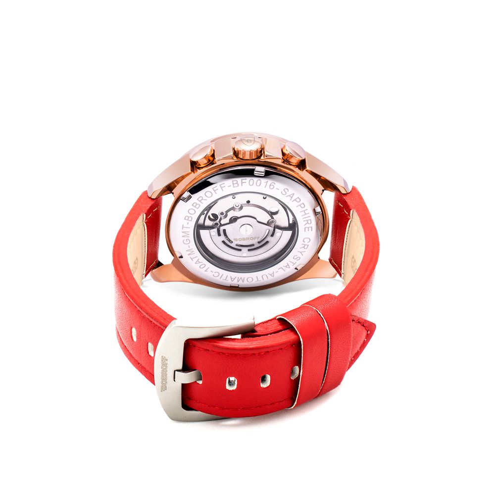 Orologio Bobroff in pelle rossa