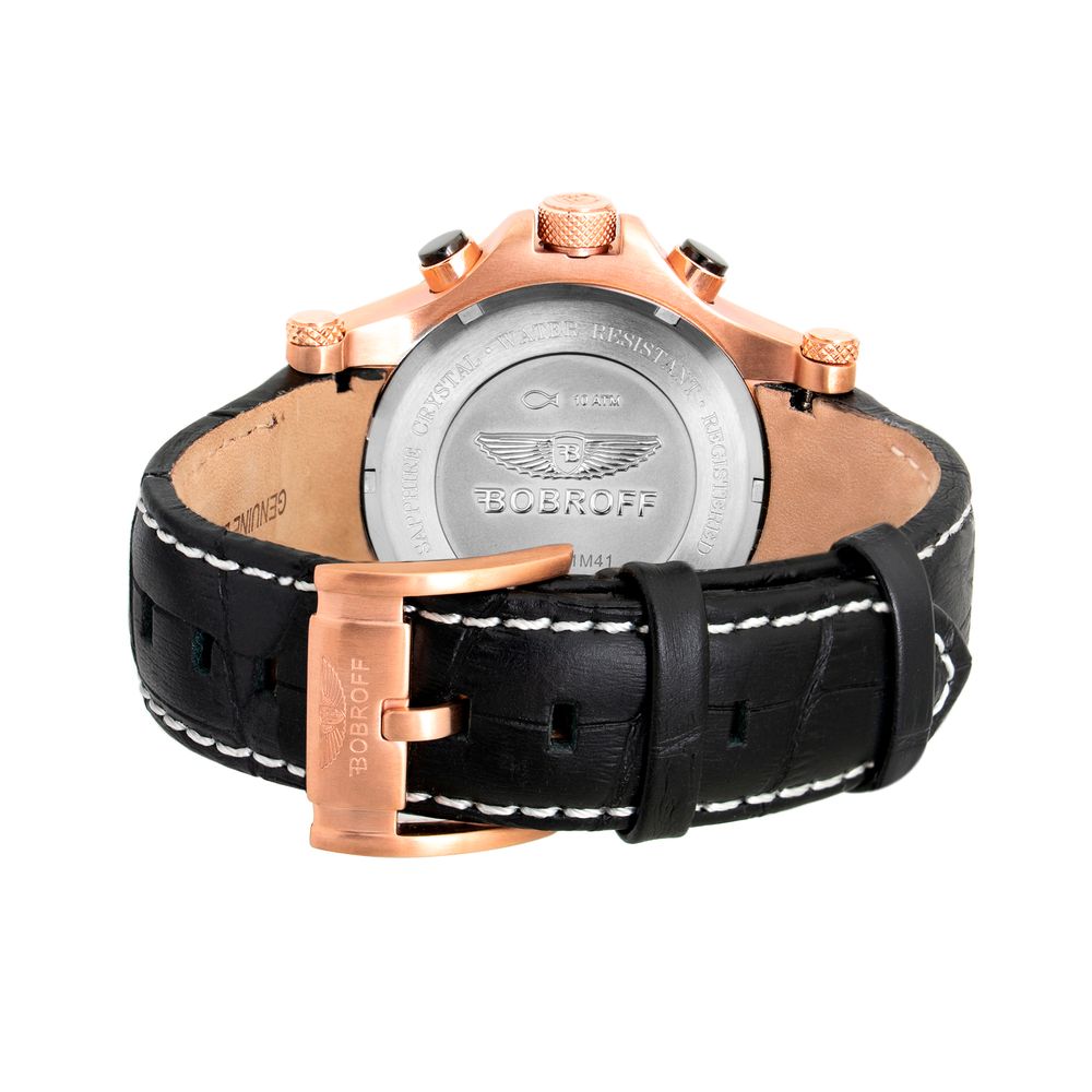 Orologio Bobroff in pelle nera