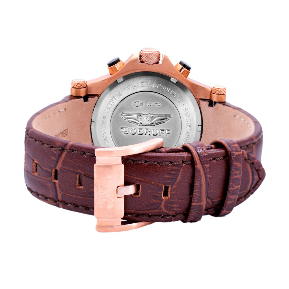 Orologio Bobroff in pelle marrone